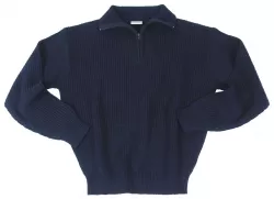 MFH TROYER pletený pulóver, krátky zips