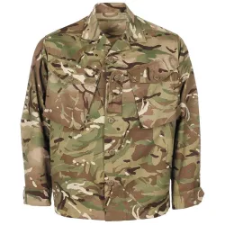 Britská poľná blúza / košeľa Barrack - MTP CAMO - originál Anglicko, POUŽITÁ -  predok