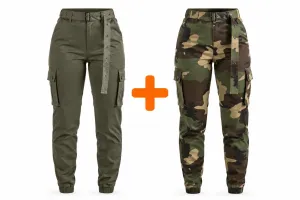 SET 2 dámskych army kapsáčov s opaskom
