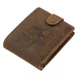 GreenDeed lovecká kožená peňaženka, poľovnícky motív diviak
