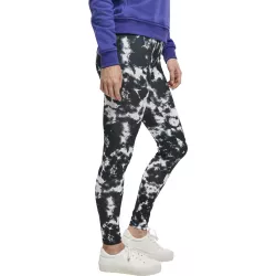 Urban Classics Ladies Tie Dye Leggings - ČIERNO-BIELA