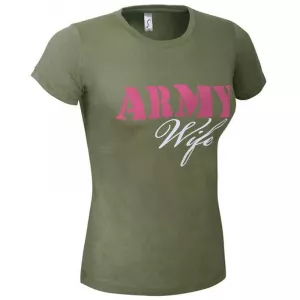 Reintex dámske bavlnené tričko s potlačou ARMY WIFE