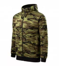 CAMO ZIPPER pánska maskáčová mikina s kapucňou