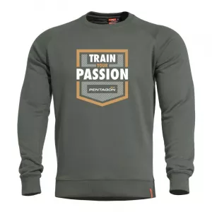 Pentagon HAWK SWEATER, mikina s potlačou "TRAIN your PASSION"