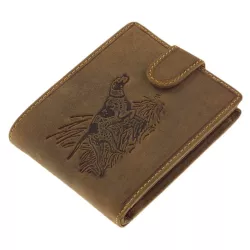 GreenDeed lovecká kožená peňaženka, poľovnícky motív pes