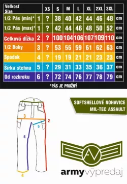 Mil-Tec softšelové outdoorové nohavice ASSAULT