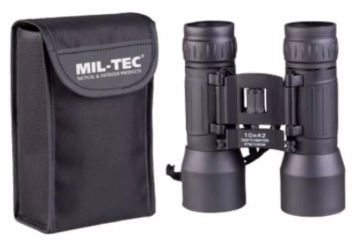 Mil-Tec skladací vodeodolný ďalekohľad binocular 8x42 - ČIERNA