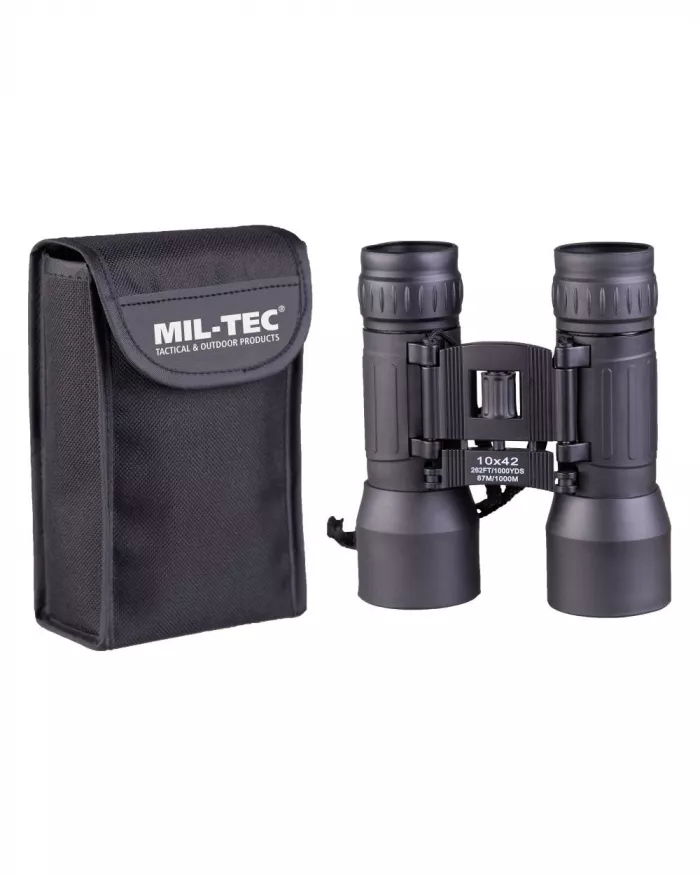 Mil-Tec skladací ďalekohľad binocular 10x42 - ČIERNA