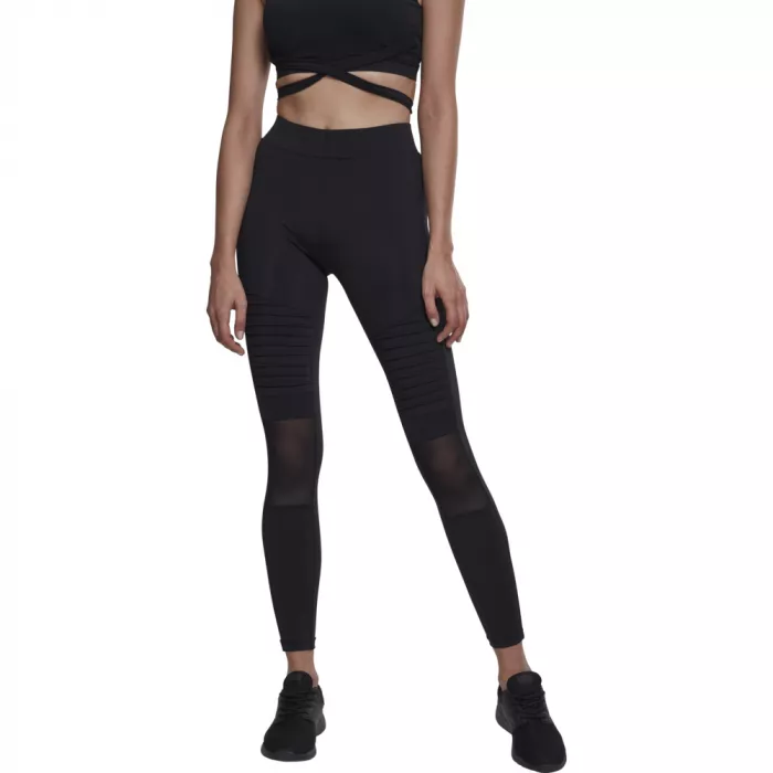 Urban Classics Ladies Tech Mesh Biker Leggings - ČIERNA