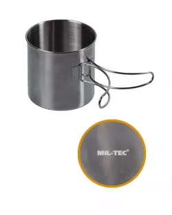 Mil-Tec nerezový hrnček 800 ml, sklápacia rukoväť