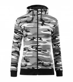 CAMO ZIPPER dámska maskáčová mikina s kapucňou