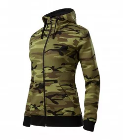 CAMO ZIPPER dámska maskáčová mikina s kapucňou