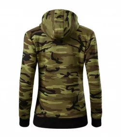 CAMO ZIPPER dámska maskáčová mikina s kapucňou