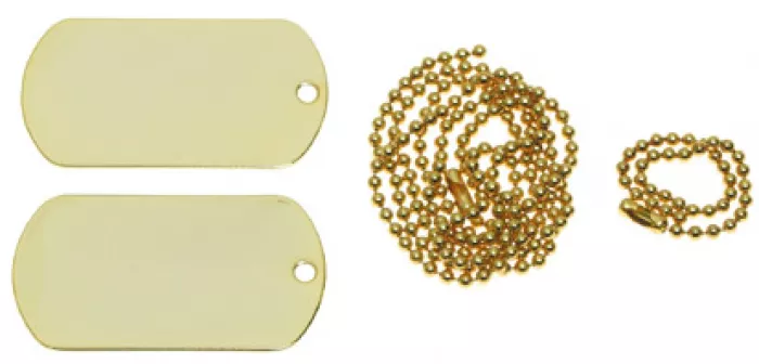 DOG TAGS - ID štítky, sada - ZLATÁ FARBA