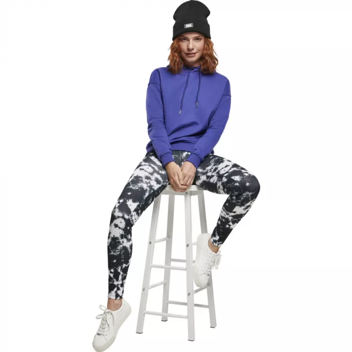 Urban Classics Ladies Tie Dye Leggings - ČIERNO-BIELA